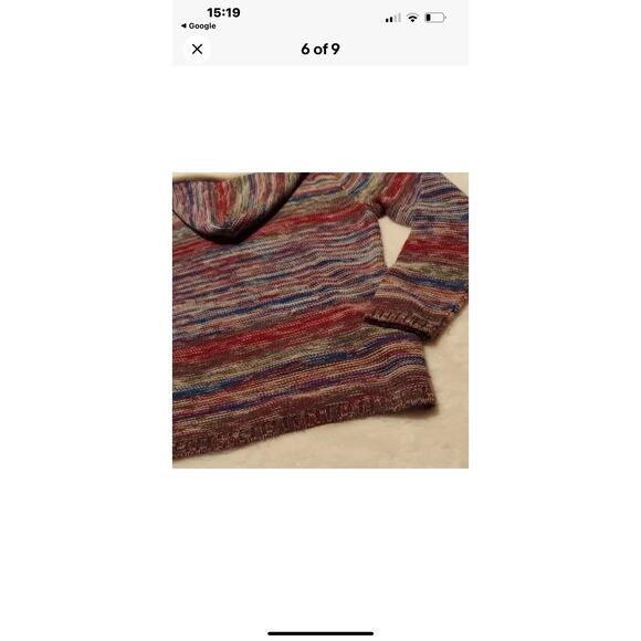 Venus Hoodie Sweater Pouch Pockets Multi color Medium Hooded Knit - Picture 6 of 9